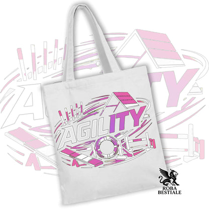 Tote Bag PURE AGILITY - Stampa ROSA - 100% Cotone - In tanti colori