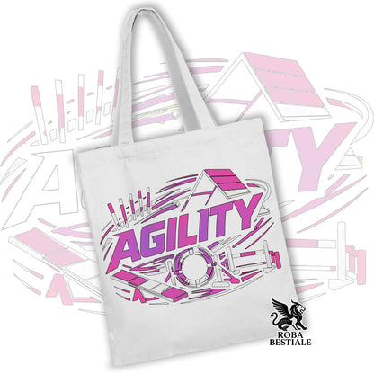 Tote Bag PURE AGILITY - Stampa BLUE - 100% Cotone - In tanti colori