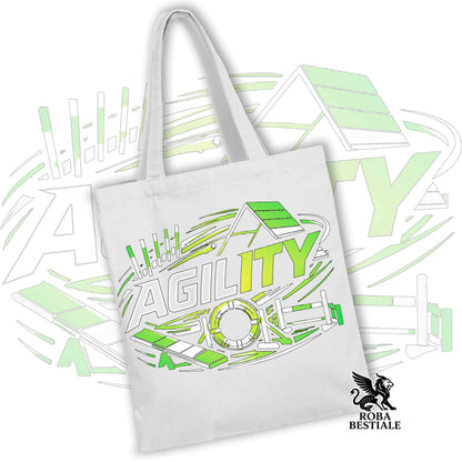 Tote Bag PURE AGILITY - Stampa VERDE - 100% Cotone - In tanti colori