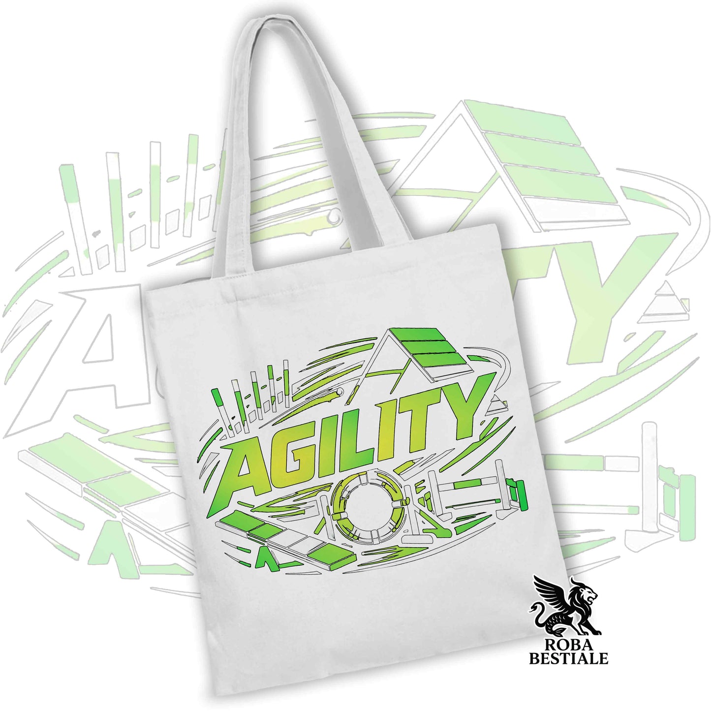 Tote Bag PURE AGILITY - Stampa BLUE - 100% Cotone - In tanti colori