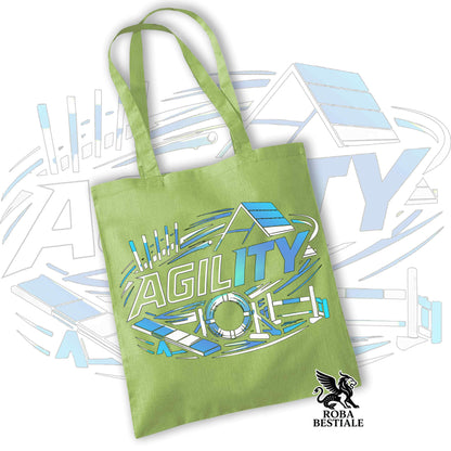 Tote Bag PURE AGILITY - Stampa BLUE - 100% Cotone - In tanti colori