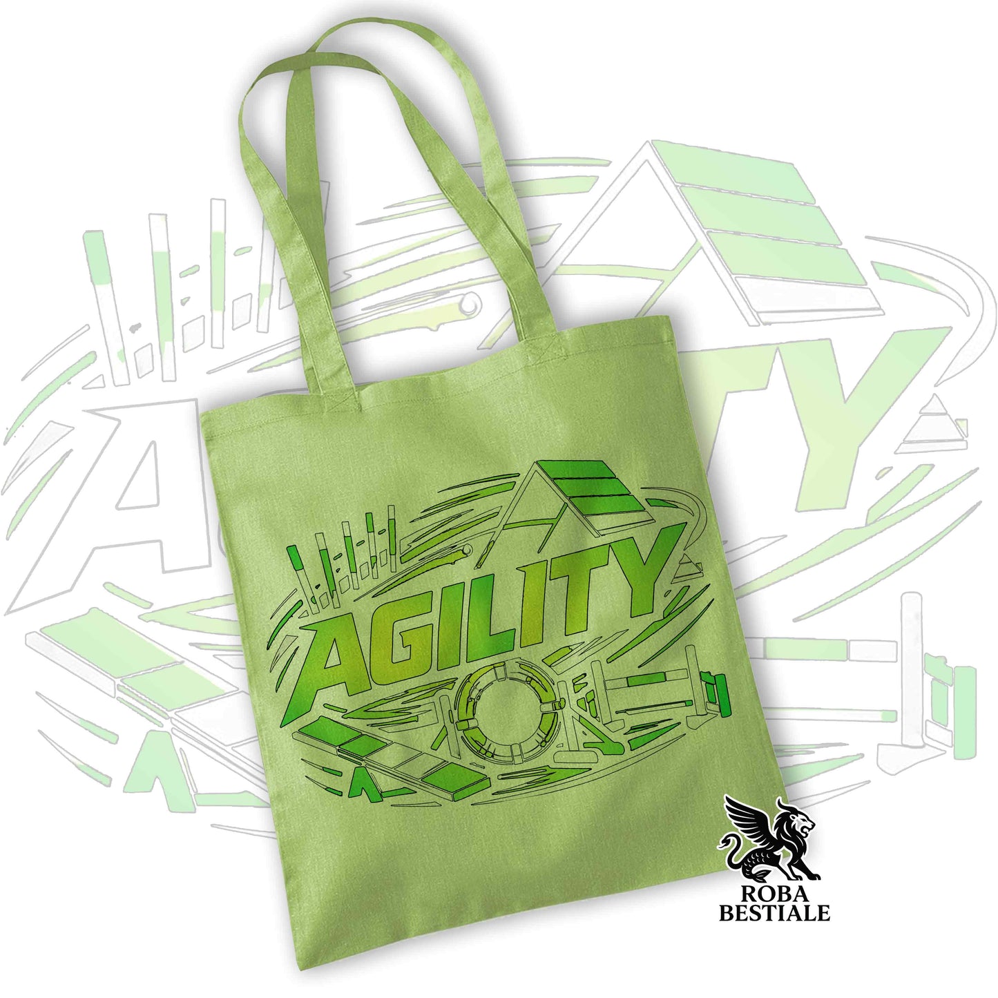 Tote Bag PURE AGILITY - Stampa BLUE - 100% Cotone - In tanti colori