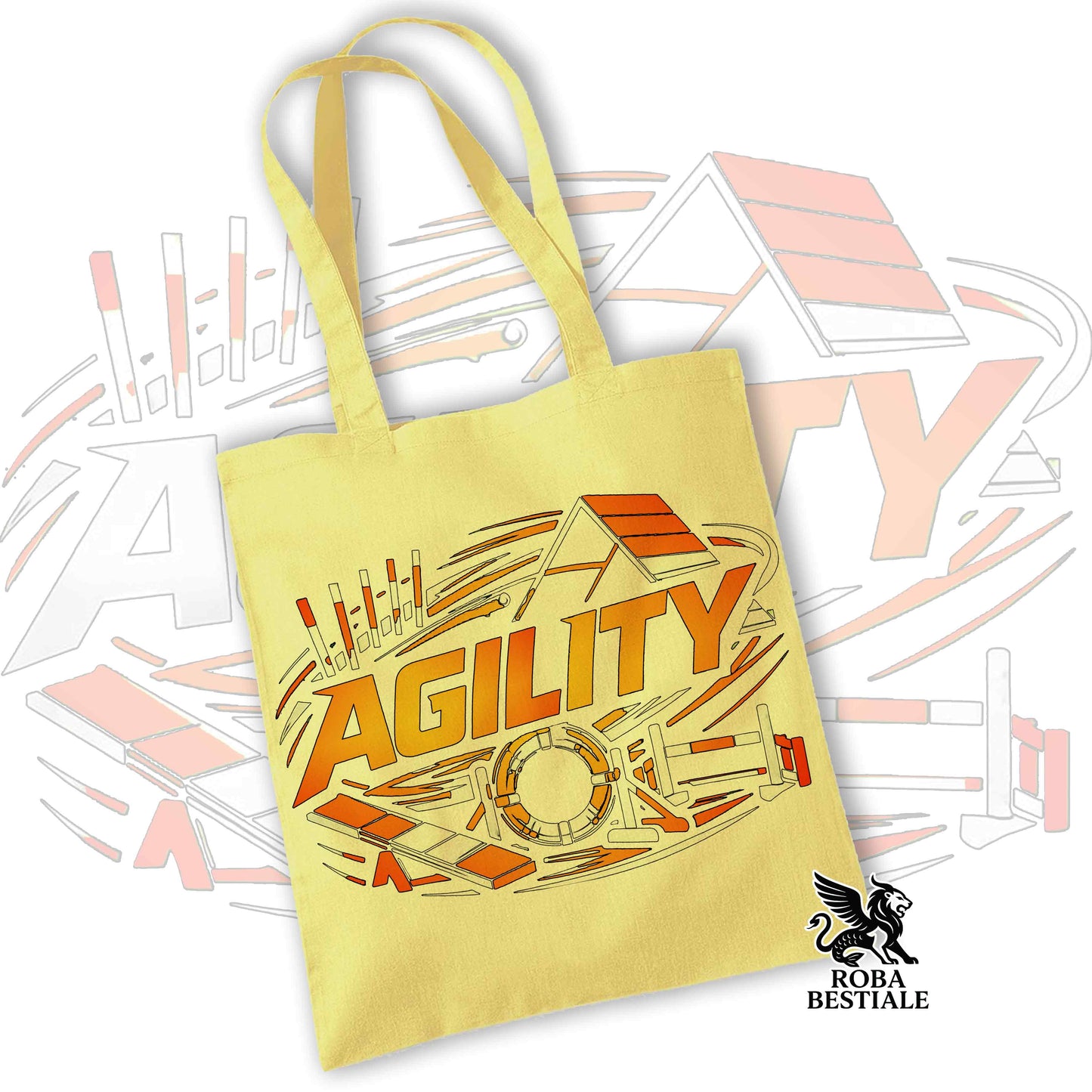 Tote Bag PURE AGILITY - Stampa BLUE - 100% Cotone - In tanti colori