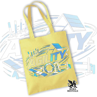 Tote Bag PURE AGILITY - Stampa BLUE - 100% Cotone - In tanti colori
