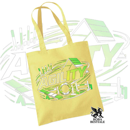 Tote Bag PURE AGILITY - Stampa VERDE - 100% Cotone - In tanti colori