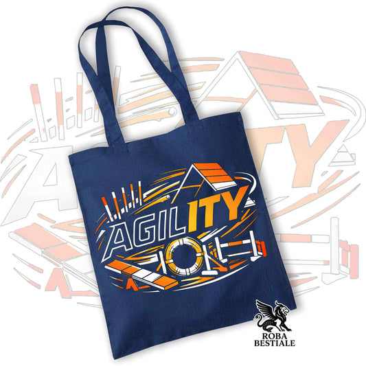 Tote Bag PURE AGILITY - Stampa ARANCIONE - 100% Cotone - In tanti colori