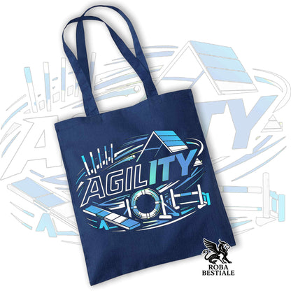 Tote Bag PURE AGILITY - Stampa BLUE - 100% Cotone - In tanti colori