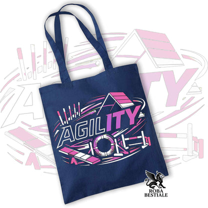 Tote Bag PURE AGILITY - Stampa ROSA - 100% Cotone - In tanti colori