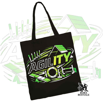 Tote Bag PURE AGILITY - Stampa VERDE - 100% Cotone - In tanti colori