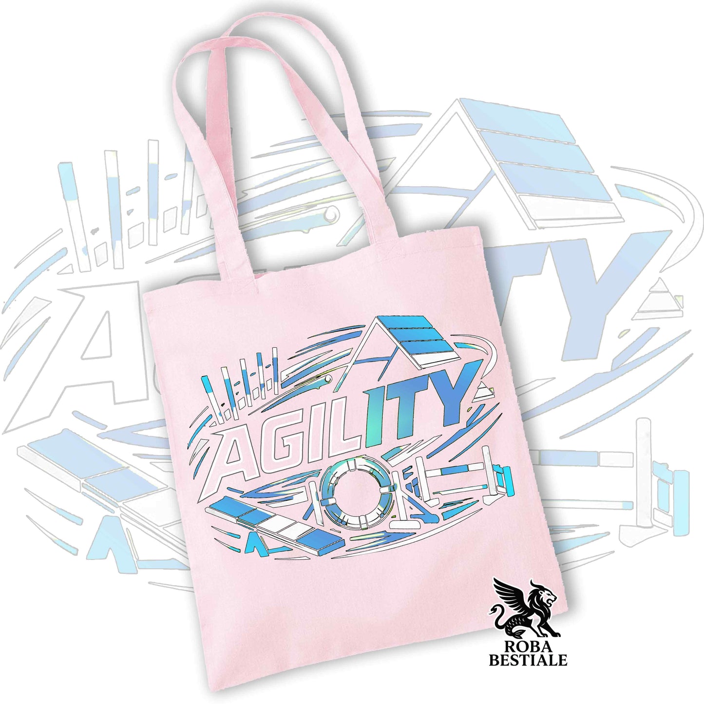 Tote Bag PURE AGILITY - Stampa BLUE - 100% Cotone - In tanti colori