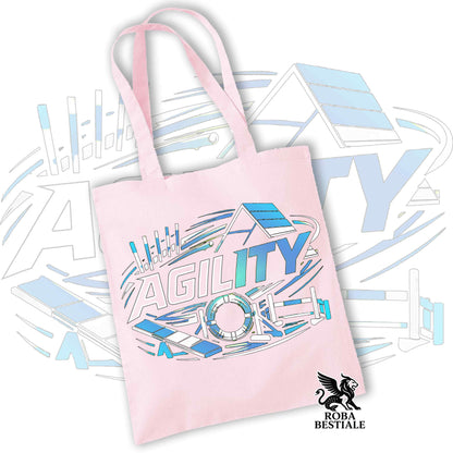 Tote Bag PURE AGILITY - Stampa BLUE - 100% Cotone - In tanti colori