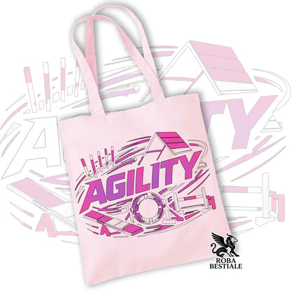 Tote Bag PURE AGILITY - Stampa BLUE - 100% Cotone - In tanti colori