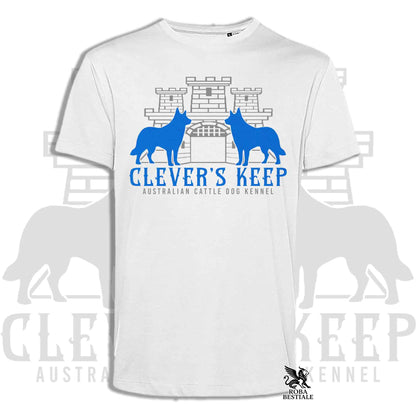 CLEVER'S KEEP T-shirt - NEON BLUE print - Men or Women, in many colours - from XS to 5XL