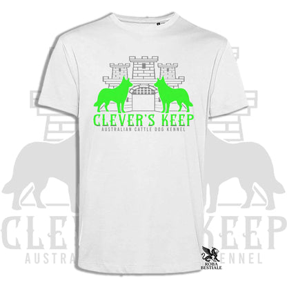 CLEVER'S KEEP T-shirt - NEON GREEN print - Men or Women, in many colors - from XS to 5XL