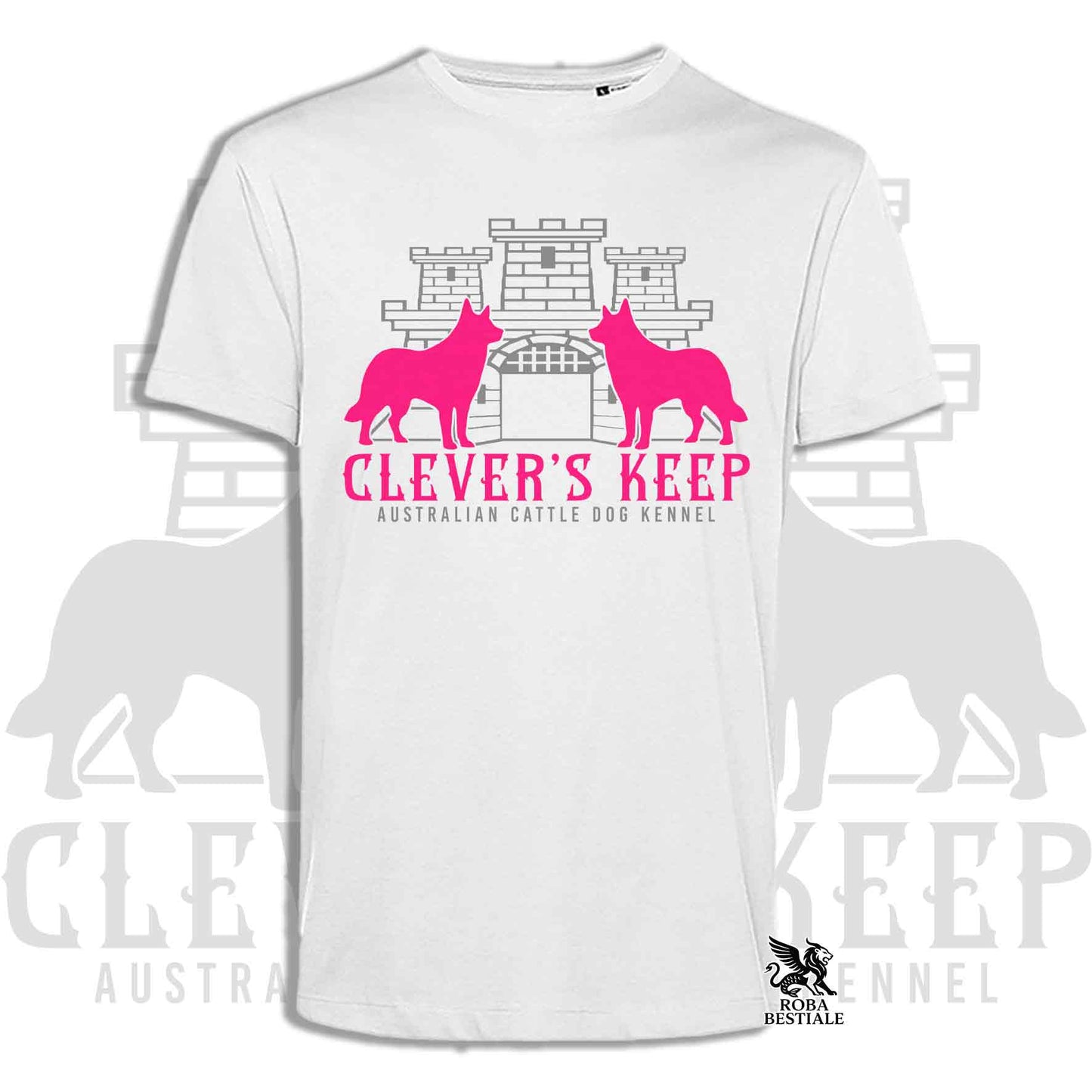 CLEVER'S KEEP T-shirt - NEON PINK print - Men's or Women's, in many colors - from XS to 5XL