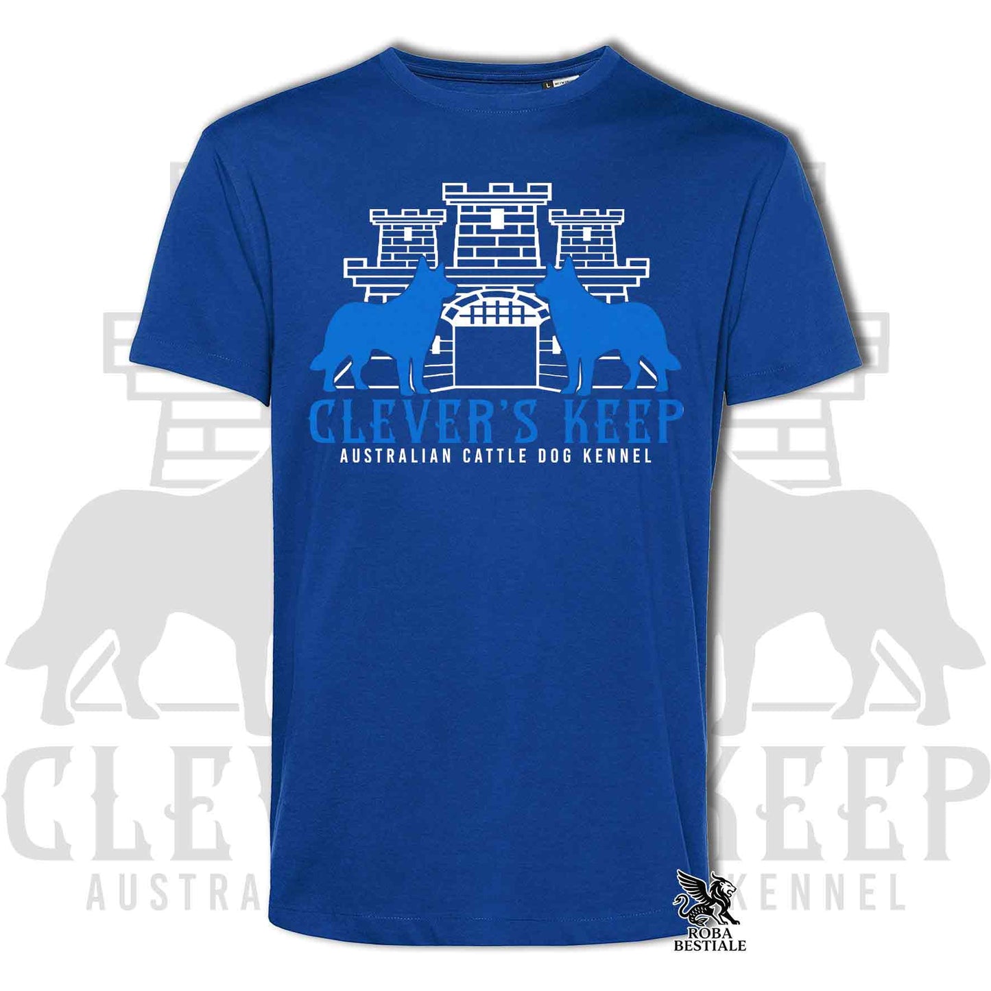 CLEVER'S KEEP T-shirt - NEON BLUE print - Men or Women, in many colours - from XS to 5XL