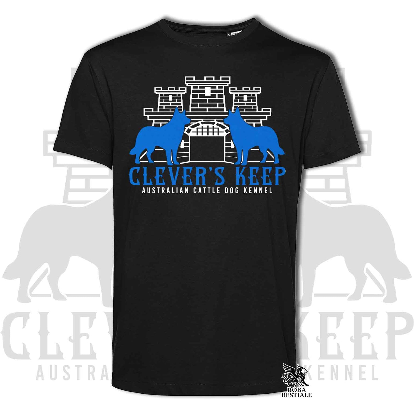 CLEVER'S KEEP T-shirt - NEON BLUE print - Men or Women, in many colours - from XS to 5XL