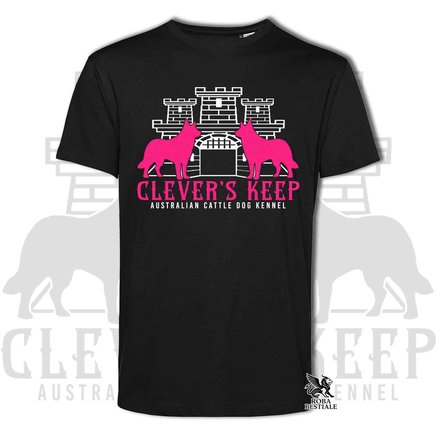 CLEVER'S KEEP T-shirt - NEON PINK print - Men's or Women's, in many colors - from XS to 5XL