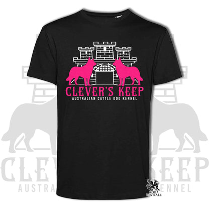 CLEVER'S KEEP T-shirt - NEON PINK print - Men's or Women's, in many colors - from XS to 5XL