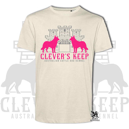 CLEVER'S KEEP T-shirt - NEON PINK print - Men's or Women's, in many colors - from XS to 5XL