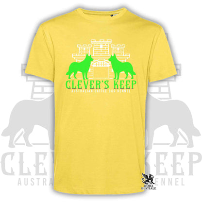 CLEVER'S KEEP T-shirt - NEON GREEN print - Men or Women, in many colors - from XS to 5XL