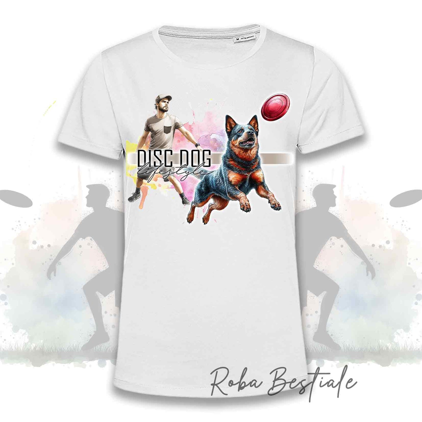 T-Shirt DISC DOG Lifestyle - AUSTRALIAN CATTLE DOG Blue - Design "GIRL" o "BOY"