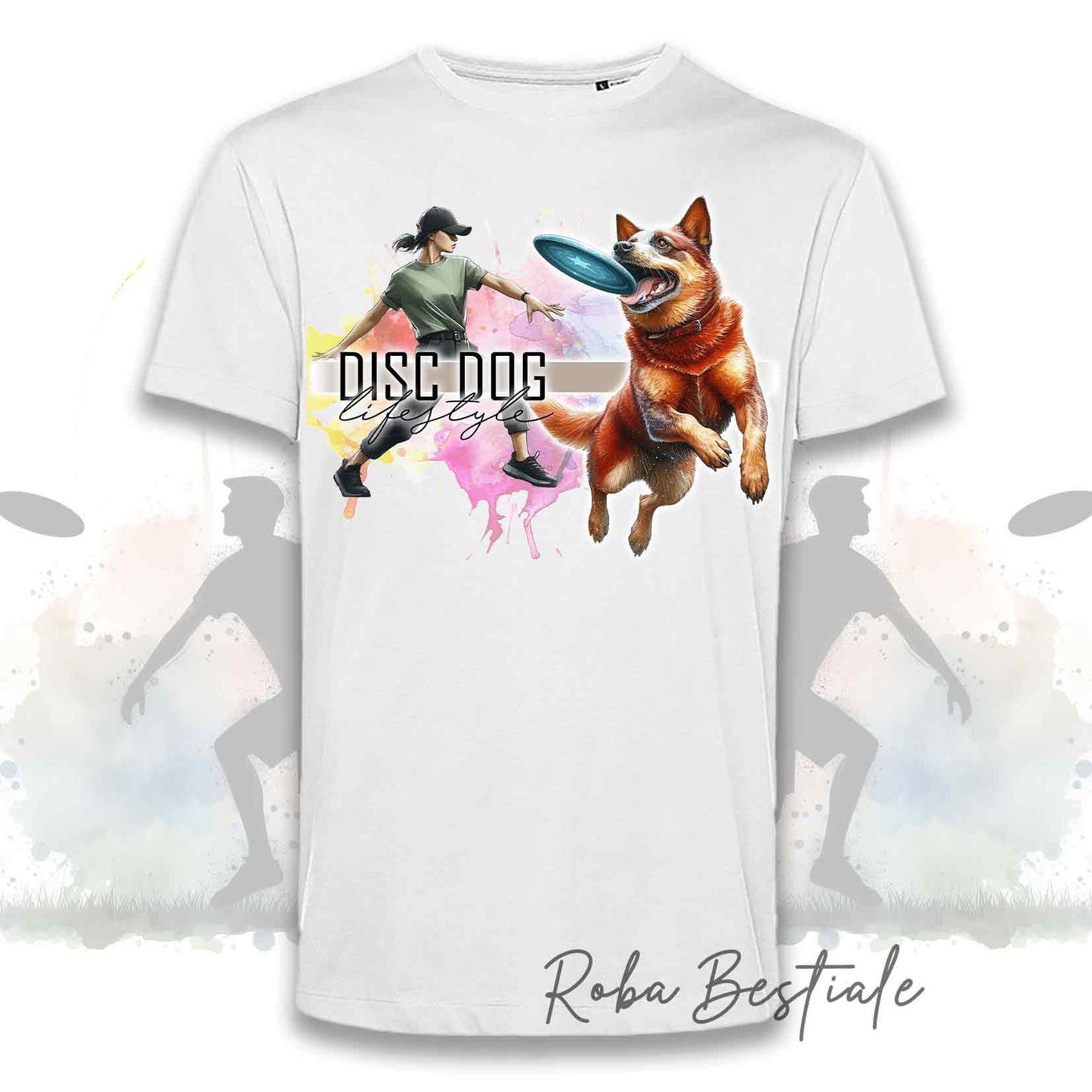 T-Shirt DISC DOG Lifestyle - AUSTRALIAN CATTLE DOG Red - Design "GIRL" o "BOY"