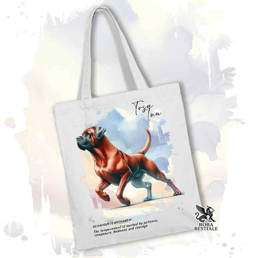Tote bag Tosa Inu rosso con grafica Behavior colore bianco