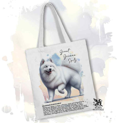 Tote bag Spitz Tedesco Grande bianco con grafica Behavior colore bianco