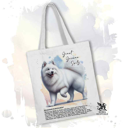 Tote bag Spitz Tedesco Grande bianco con grafica Behavior colore bianco