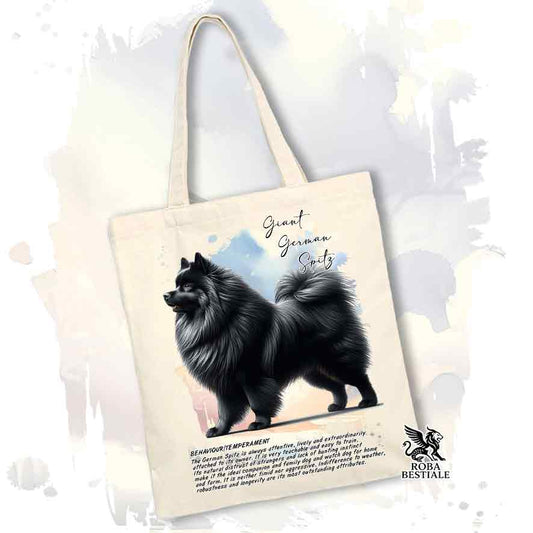 Tote bag Spitz Tedesco Grande nero con grafica Behavior colore beige