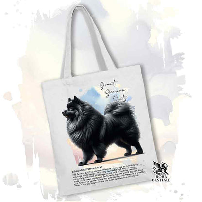 Tote bag Spitz Tedesco Grande nero con grafica Behavior colore bianco