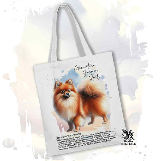 Tote bag Spitz Tedesco Piccolo arancio con grafica Behavior colore bianco