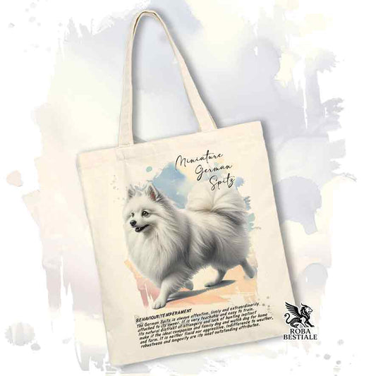 Tote bag Spitz Tedesco Piccolo bianco con grafica Behavior colore beige