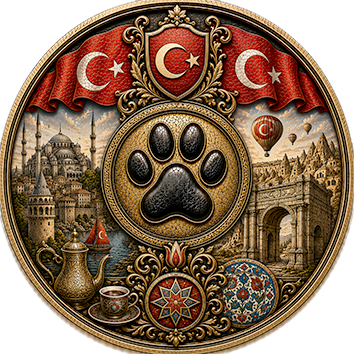 Un badge che identifica la Turchia come paese d'origine di cani di diverse razze