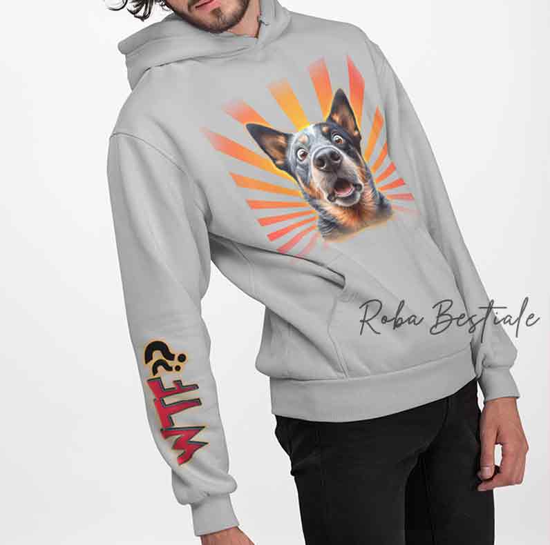Felpa WTF?? - AUSTRALIAN CATTLE DOG Blue - Nera o Grigia - dalla XS alla 3XL