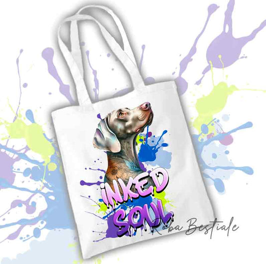 Shopper INKED SOUL - WEIMARANER Grigio Argento