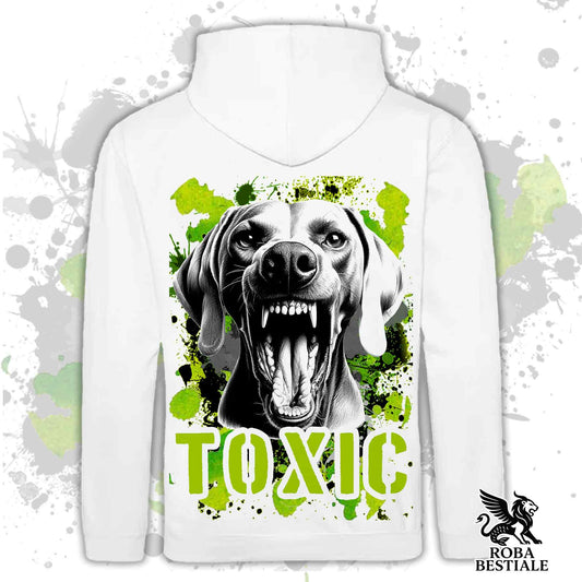 Felpa TOXIC - WEIMARANER - Con Cappuccio e Tasconi, Unisex, in tanti colori - dalla XS alla 5XL