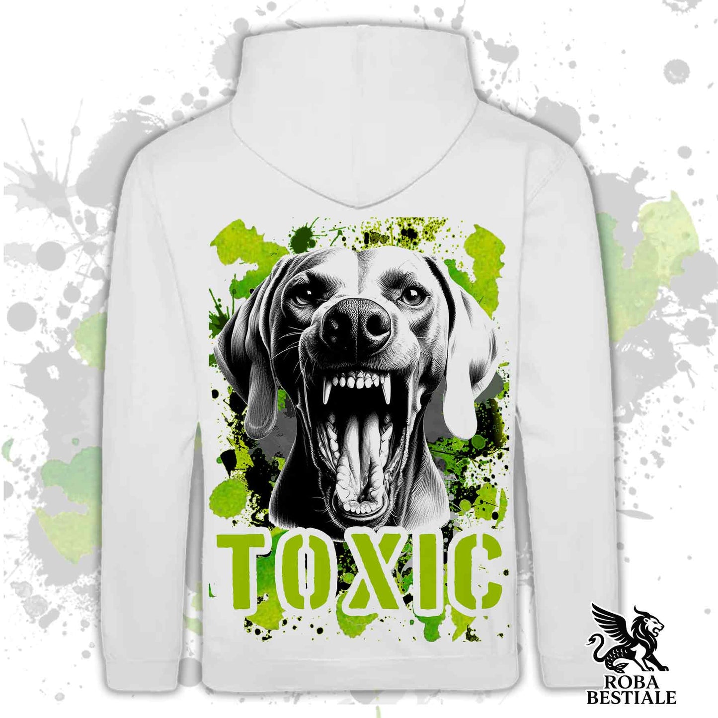 Sweat-shirt TOXIC - BRAQUE DE WEIMAR - À capuche et grandes poches, Unisexe, disponible en plusieurs coloris - du XS au 5XL