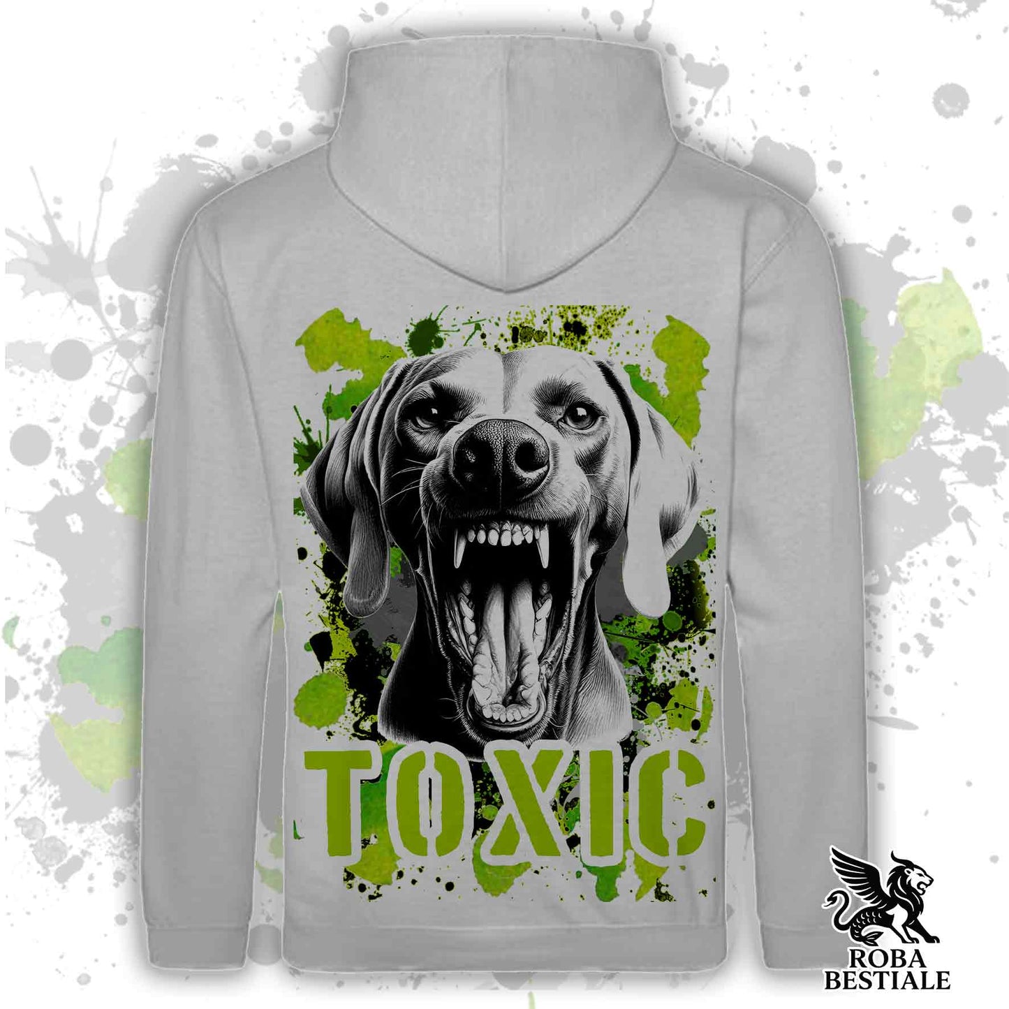 Sweat-shirt TOXIC - BRAQUE DE WEIMAR - À capuche et grandes poches, Unisexe, disponible en plusieurs coloris - du XS au 5XL