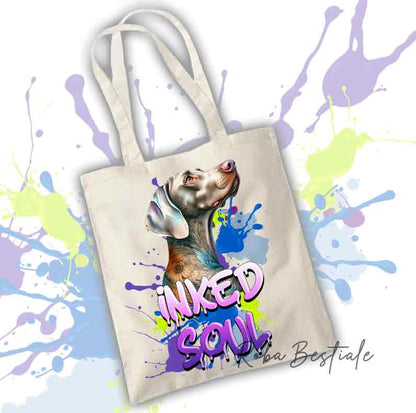 Shopper INKED SOUL - WEIMARANER Grigio Argento