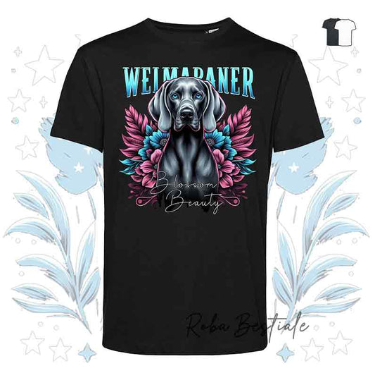 T-Shirt BLOSSOM BEAUTY - WEIMARANER - Bianca o Nera - Uomo o Donna - dalla XS alla 5XL