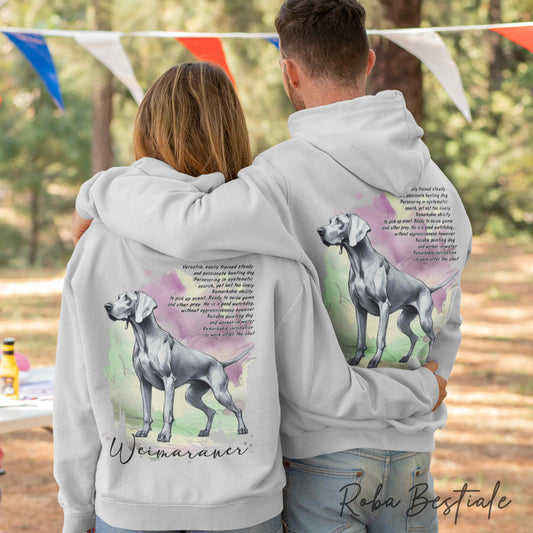 Felpa BEHAVIOR - WEIMARANER Grigio Argento - Standard FCI - Unisex - Grigia - dalla XS alla 3XL
