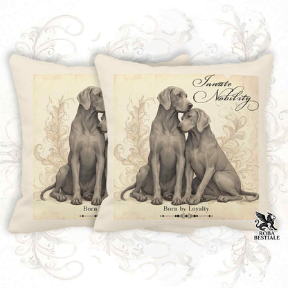 Cuscino NOBILITY - WEIMARANER Grigio Capriolo - 100% Tela di Cotone - 40x40 cm