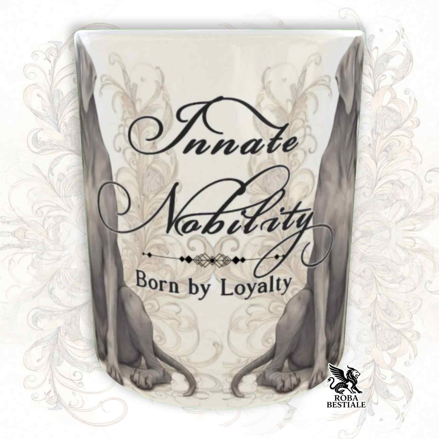 Tazza NOBILITY - WEIMARANER Grigio Capriolo - Manico ORO - 330 ml - in Ceramica