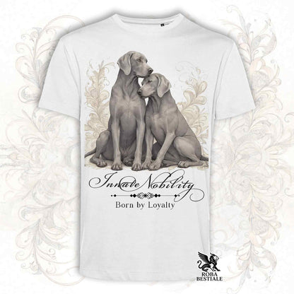 T-Shirt NOBILITY - WEIMARANER Grigio Capriolo - Bianca o Beige, da Uomo o da Donna - dalla XS alla 5XL