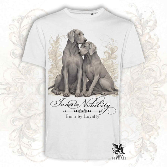T-Shirt NOBILITY - WEIMARANER Grigio Capriolo - Bianca o Beige, da Uomo o da Donna - dalla XS alla 5XL