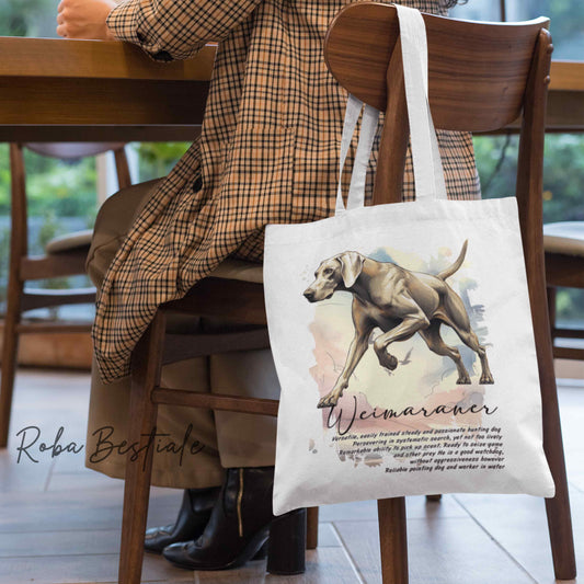 Shopper BEHAVIOR - WEIMARANER Grigio Capriolo - Standard FCI - Diversi colori disponibili, 100% Cotone