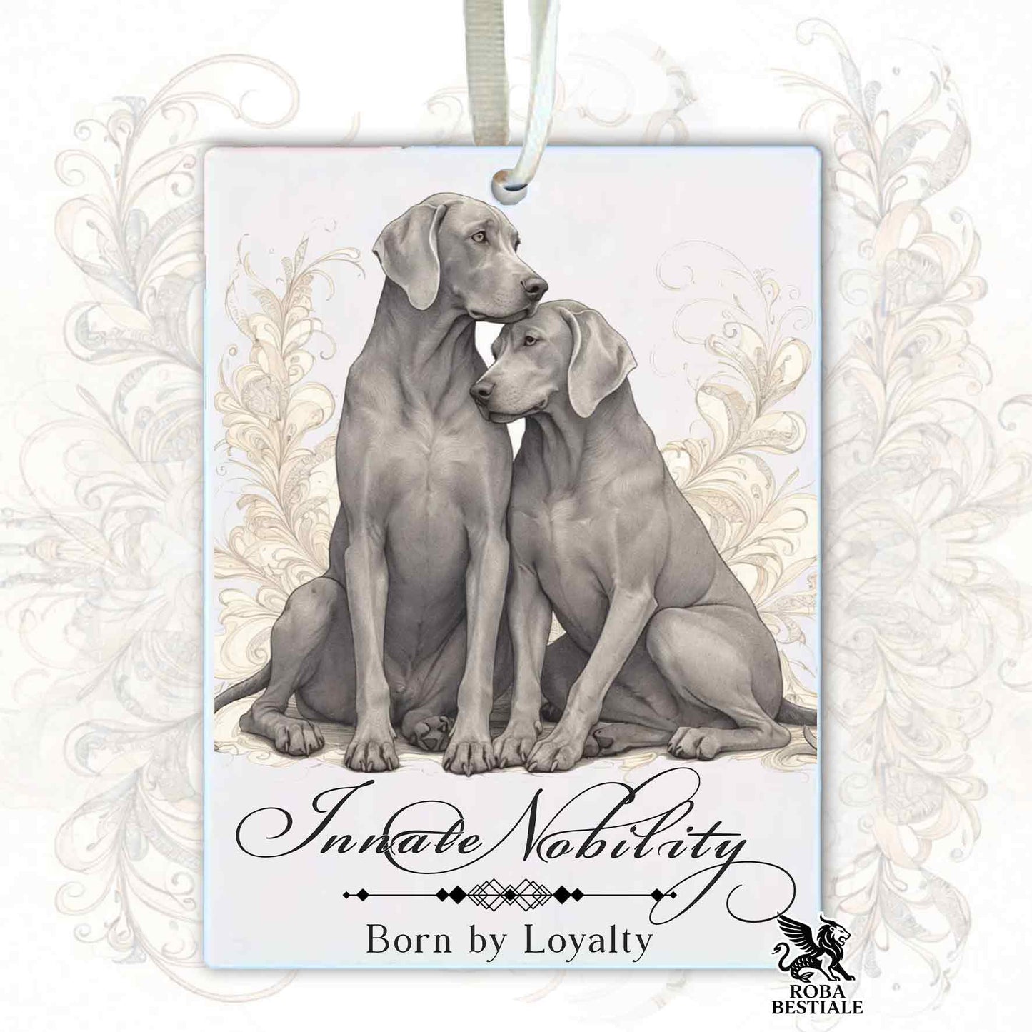 Profumatore NOBILITY - WEIMARANER Grigio Capriolo - In Feltro, con cordino - 7,5 x 10 cm