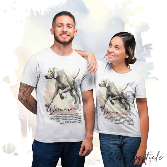 T-Shirt BEHAVIOR - WEIMARANER Grigio Capriolo - Standard FCI - 100% Cotone - dalla XS alla 5XL
